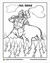 Bunyan Lumberjack Ox Tales Worksheet Minnesota Giant Getcolorings sketch template