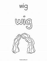 Wig Coloring Pages Ig Words Built California Usa Pig Twistynoodle Dig Noodle sketch template