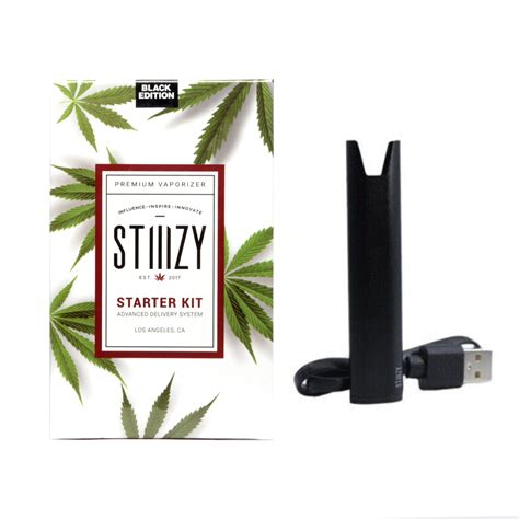 stiiizy starter kit premium vaporizer black edition kushfly vape delivery