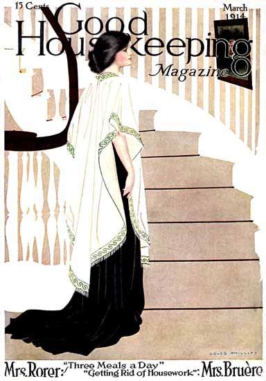 good housekeeping 1914 lady and stairs coles phillips