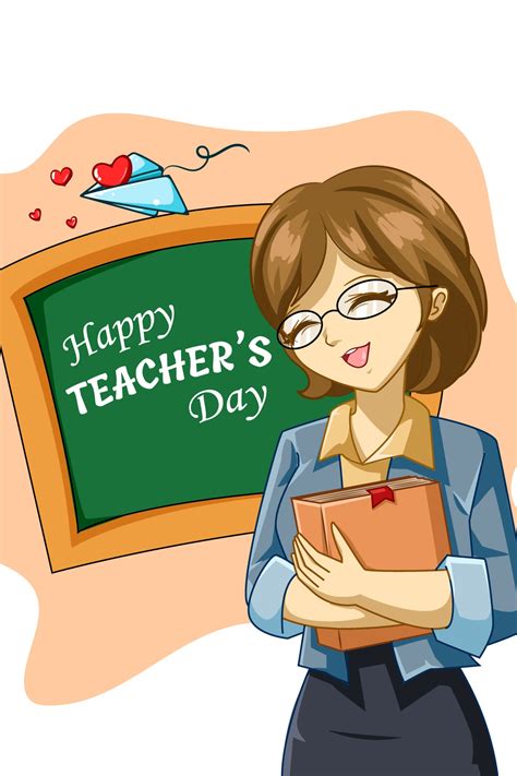 design character  happy teachers day cartoon illustration