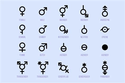 set geslacht symbolen seksuele geaardheid tekenen  vectorkunst bij vecteezy