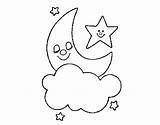 Moon Coloring Stars Pages Coloringcrew Book Print sketch template