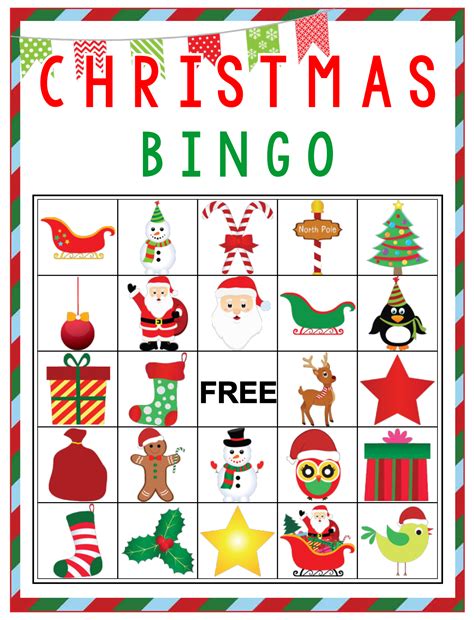 printable christmas bingo boards     printablee