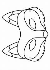 Coloring Fox Mask Read Masken Crafts sketch template
