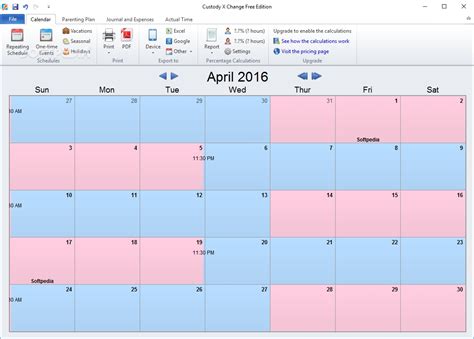 printable custody schedule template francesco printable