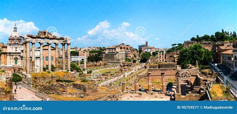rome italy aerial view  roman forum editorial photography image