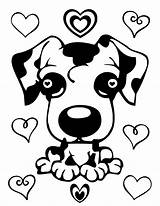 Coloring Pages Puppy Cute Heart Hearts Puppies Kids Dog Printable Games Printables Jokes sketch template