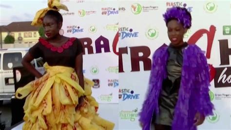 environmentalists in nigeria have ‘trashion shows with clothes made of