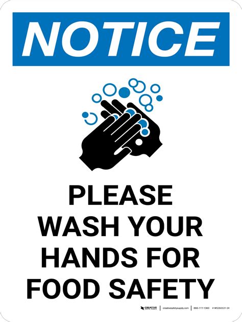 notice  wash  hands  food safety portrait  icon