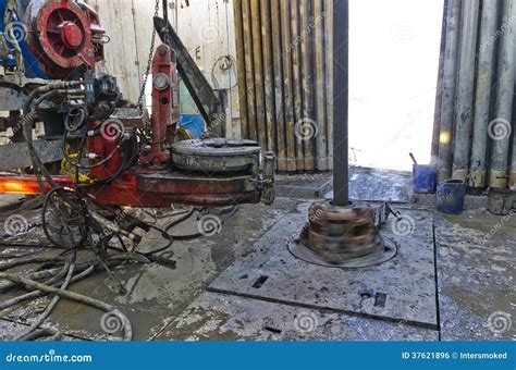 oil rig rotary table drilling stock photo image