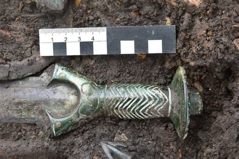 archaeologists find   year  bronze sword  germany arkeonews