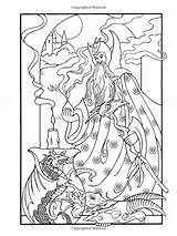 Coloring Pages Sheets Adult Wizards Dragon Books Book Amazon Dover sketch template