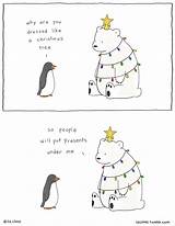 Liz Christmas Comics Climo Funny Lizclimo Tumblr Animal Luck Good Penguin Bear Comic Cute Polar Witty Wonderfully Tree Panda 動物 sketch template