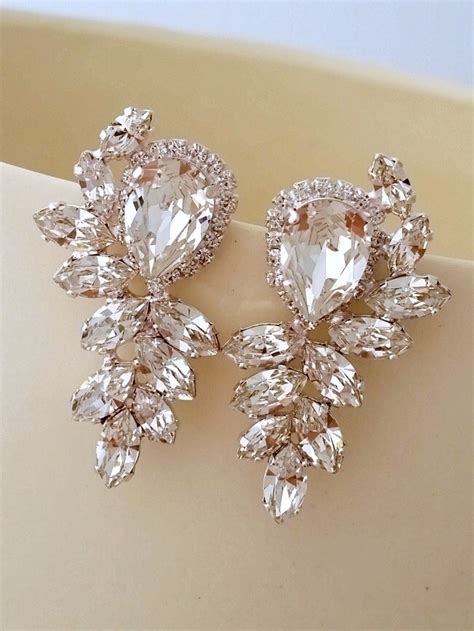 crystal bridal earrings crystal statement earrings extra