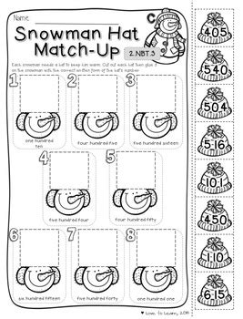 winter math printables differentiated   grade tpt