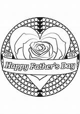 Coloring Father Fathers Heart Pages Rose Adult sketch template