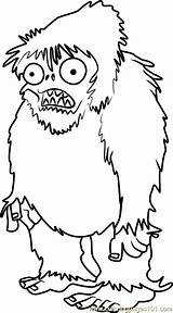 Coloring Yeti Zombie Zombies Vs Plants Pages Kids Coloringpages101 Printable sketch template