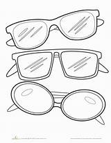 Sunglasses Coloring Glasses Pages Printable Template Worksheets Kids Sunglass Emoji Education Eyeglasses Kindergarten Worksheet Summer Clip Templates Noon نظاره Designlooter sketch template