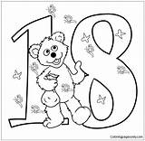 18 Number Pages Coloring Baby Bear Color Online sketch template