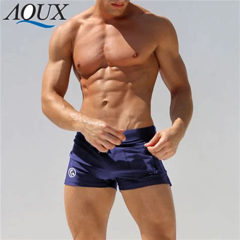 aqux swimwear men sexy mens swimming shorts  waist short maillot de bain homme zwembroek