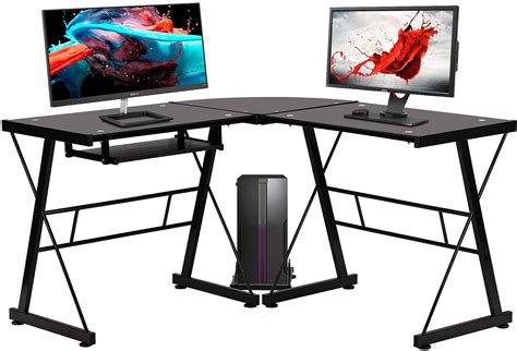 gaming desk office computer corner  shaped desk pc laptop racing