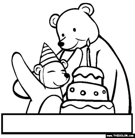 beary happy birthday  coloring page   happy birthday