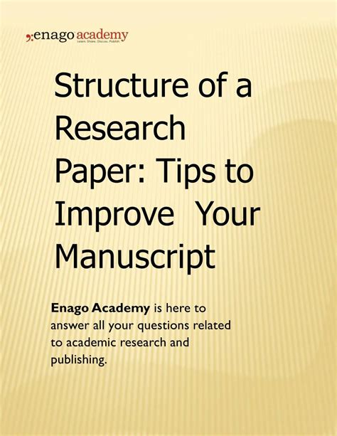 structure   research paper tips  improve  manuscript