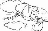 Dumbo Coloring Pages Stork Cloud Wecoloringpage sketch template