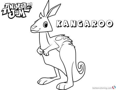 animal jam coloring pages kangaroo  printable coloring pages