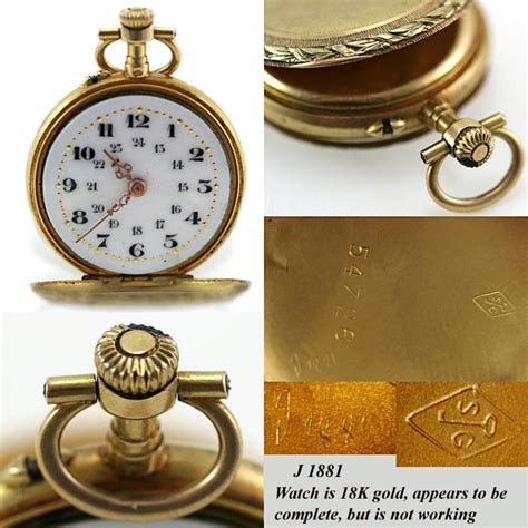 antique 18k gold pendant pocket watch enamel face swiss from antiques