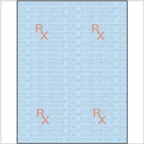 rx prescription security paper   lb blue tint pkg paperworks