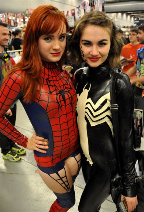 spider man and venom latex cosplay