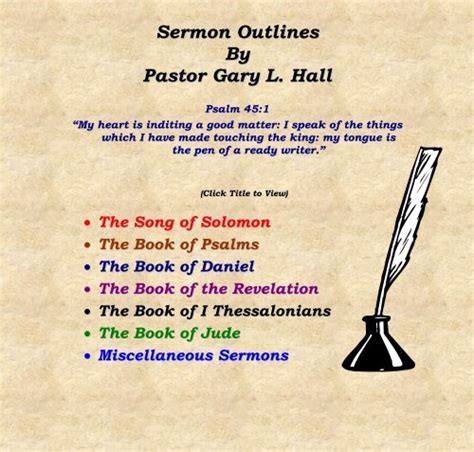 sermon outlines  pastor gary  hall island ford baptist church