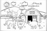 Kinderboerderij Kleurplaten Schuur Varken Paard Schaap Tractors Deel sketch template