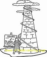 Babel Tower Coloring Getcolorings Color sketch template