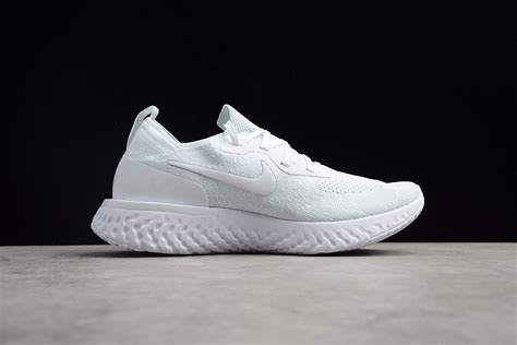 mens  wmns nike epic react flyknit triple white mens running shoes
