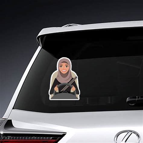 Arab Woman Driving Car Sticker