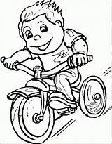 Coloring Riding Bike Clipart Bicycle Boy Bikes Kids Popular sketch template