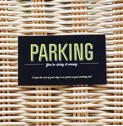 bad parking cards funny business cards white elephant gift gag