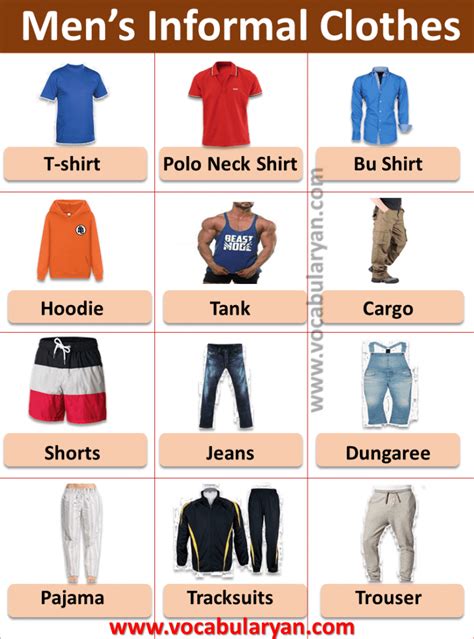 mens cloths accessories picture vocabulary