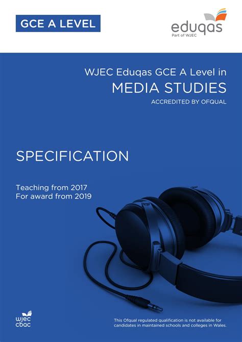 wjec eduqas gce  level  media studies specification  teaching