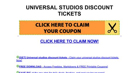 universal studios discount  google docs