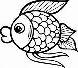 Fish Coloring Pages Printable Colouring Easy Template Getdrawings sketch template