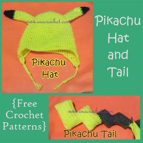 oui crochet pikachu hat  tail  crochet pattern