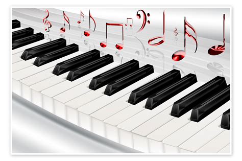 wandbild klaviertastatur mit noten von kalle posterloungede