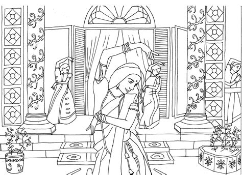 indian dancers india adult coloring pages page