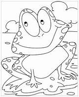 Coloring Frogs Pages Kids Funny Printable Color Children sketch template