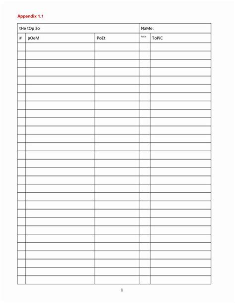 blank chart templates   template printable  blank