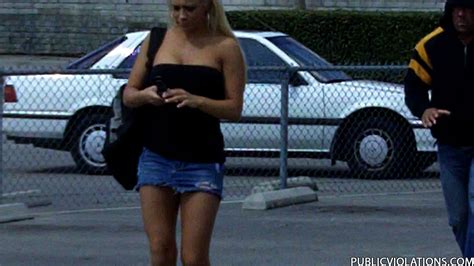 busty blonde get her top pulled down in public pichunter